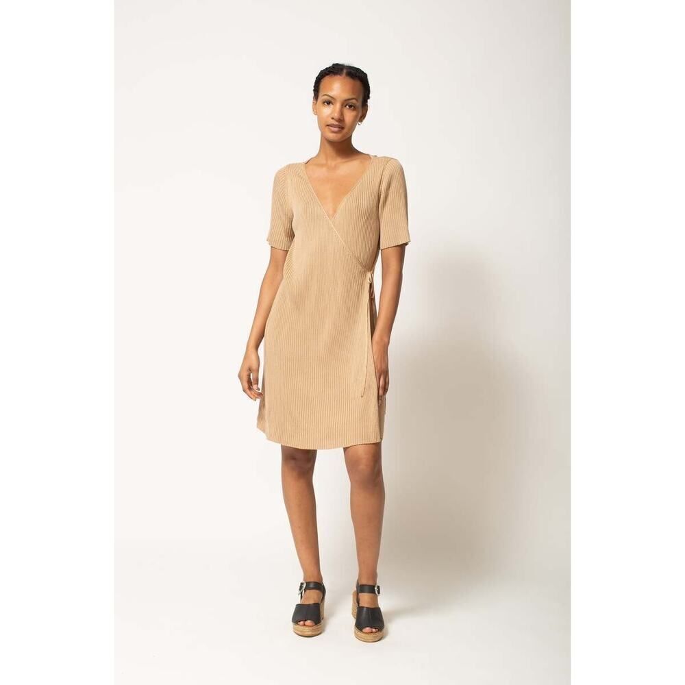 St. Agni Anais Wrap Dress‎ in Sand Size Small